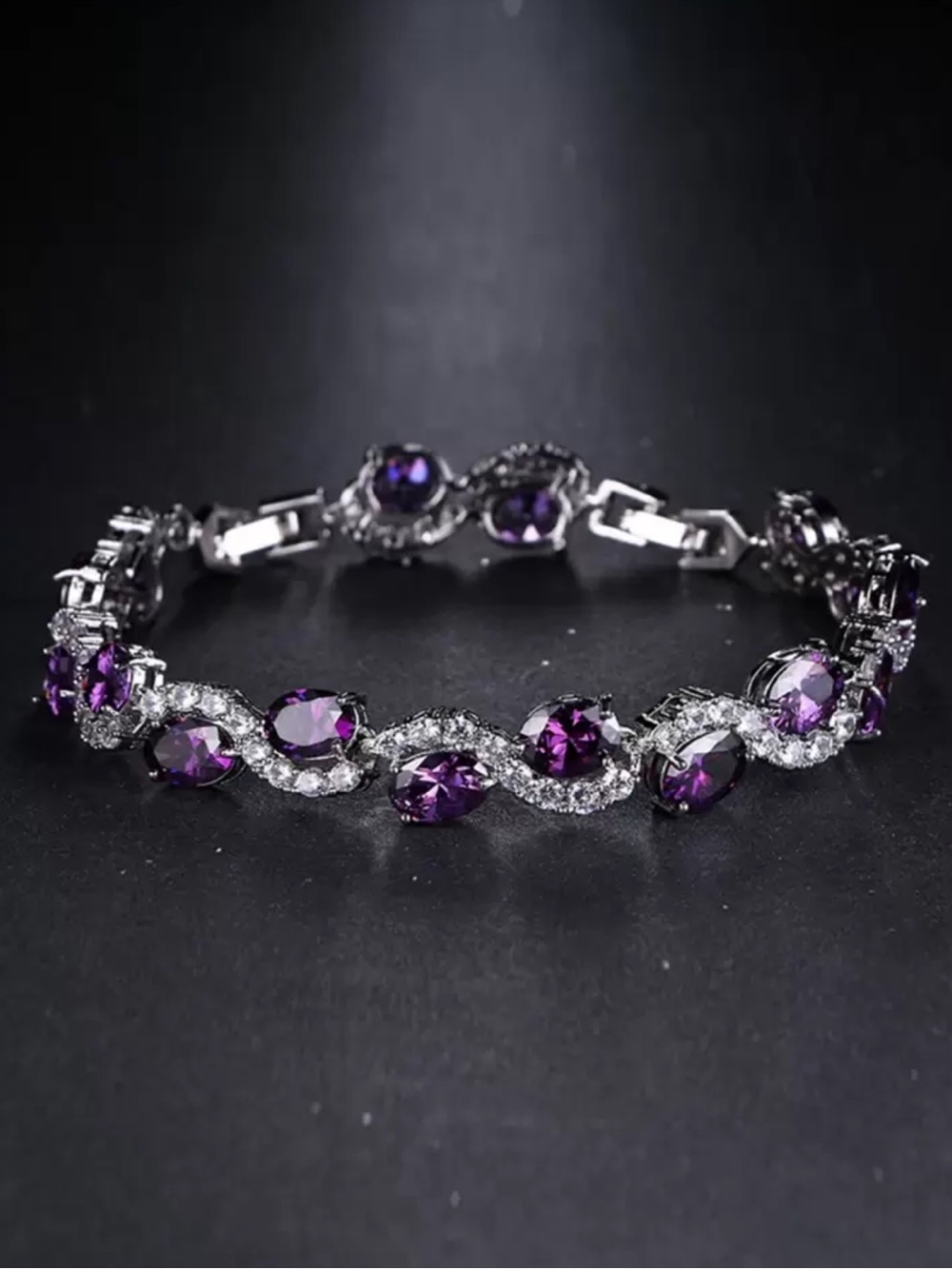 Elegant Purple Crystal Bracelet - Women's Jewelry